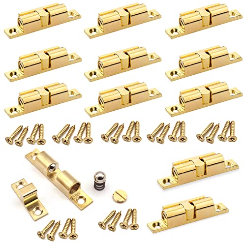 Dtoterul Messing Doppel Kugelschnäpper Universal Türschapper 12 Stück Kugelschnapper Möbel Türschapper Möbel-Schnapper Möbelschnäpper Türverschluß für Küche Schranktüren Schränke (Gold) von Dtoterul