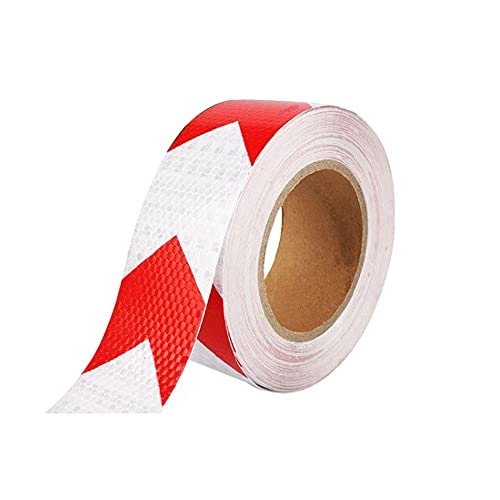 Dtoterul Reflektorband Selbstklebend 5cm x 4m Warnaufkleber Reflektorband Selbstklebend Fahrrad Reflektorfolie Fahrrad Reflektierendes Klebeband Reflektorband Selbstklebend Warnklebeband Rot Weiß von Dtoterul