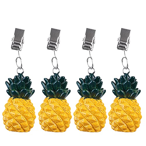 Dtoterul Tischdeckenbeschwerer Ananas 4 Stück Tischdeckenbeschwerer für Draußen Polyresin Ananas Tischdecke Beschwerer Tischdecke Klammern Tischtuchbeschwerer mit Klemmkraft für den Gedeckten Tisch von Dtoterul