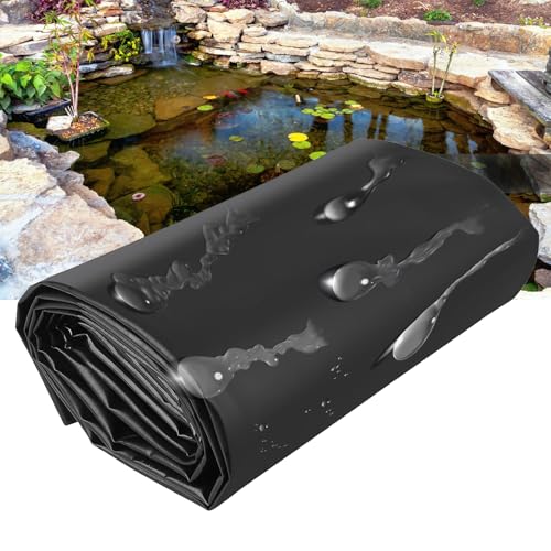 Dtyubfg 7 x 7 m Pond Liner, Flexible Pond Skins Pond Liner, Reinforced Black HDPE Pond Liners for Outdoor Ponds, Foldable Rubber Fish Pond Liners for Waterfall, Pond and Fish Ponds von Dtyubfg