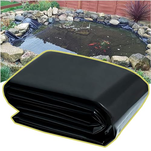 Dtyubfg LLDPE Teichfolie, 7X17m, schwarz Teichfolie, 15x12m Fischteichfolie, für Wasserfall, Teich Gartenbrunnen, Springbrunnen und Fischteiche, Flexibler, einfacher Betrieb von Dtyubfg