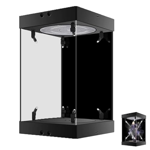 Dtyubfg Acryl Schaukasten Vitrine - Transparent und Staubdicht Display Case -LED-Beleuchtung - Vitrine aus Acryl mit Schwarzer Basis, für Action-Figuren Spielzeug, Sammlerstücke - 20 cm von Dtyubfg