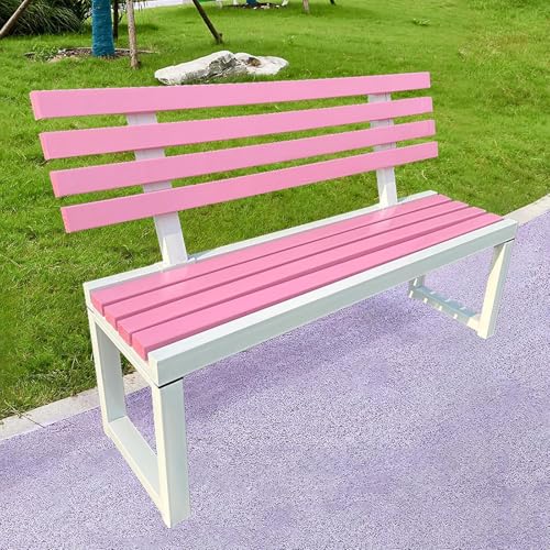 Dtyubfg Gartenbank Wetterfest, Sitzbank mit Lehne,Metall Und Holz, Verandastuhl for Basketballplatz, stabile Struktur, stark und langlebig, Nicht leicht zu rosten for Terrasse Park Rasen Hof von Dtyubfg