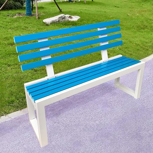 Dtyubfg Gartenbank Wetterfest, Sitzbank mit Lehne,Metall Und Holz, Verandastuhl for Basketballplatz, stabile Struktur, stark und langlebig, Nicht leicht zu rosten for Terrasse Park Rasen Hof von Dtyubfg