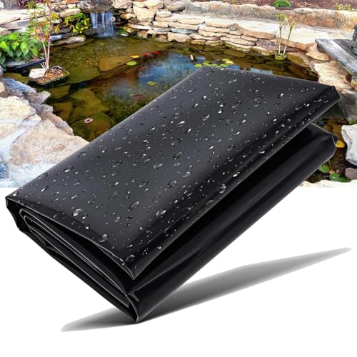 Dtyubfg Teichfolie schwarz HDPE - PVC Teichfolie schwarz - 4 m x 3 m/PVC Folie schwarz auch geeignet als Hochbeet Folie wasserdicht von Dtyubfg