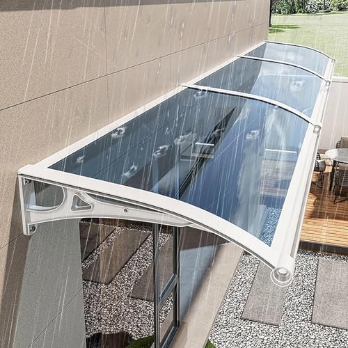 Dtyubfg Vordach Haustür Überdachung, Modernes Design Haustürvordach Pultvordach, Polycarbonat Türvordach für draußen Regenschutz UV-Schutz vor Regen und Schnee - 80x150cm von Dtyubfg