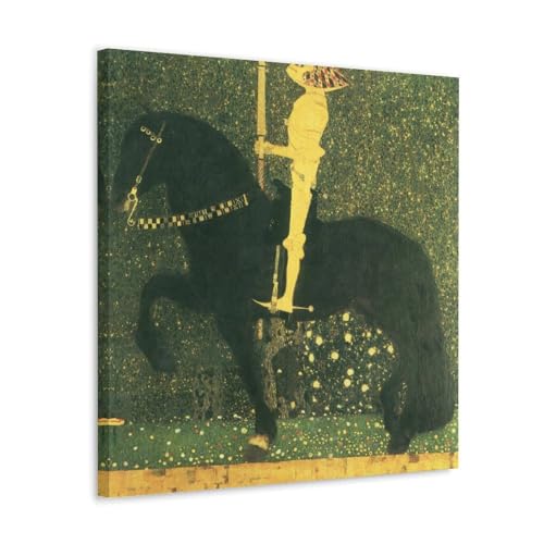 Gustav Klimt Malerwerk (Der goldene Ritter) Posterdruck, Leinwand, Wandfarbe, Kunstdekoration, moderne Wohnkunstwerke, Geschenkidee, 40 x 40 cm von DuBom