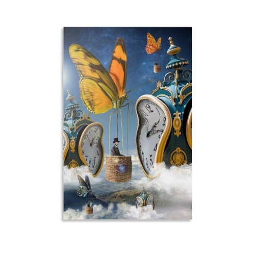 Salvador Dali Malerwerk (Zahlen, abstrakte Uhr), Poster, Wandkunst, Leinwand, Gemälde, Bild, Wohnzimmer-Dekoration, Zuhause, 60 x 90 cm von DuBom