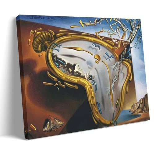 Salvador Dali Malerwerk (schmelzende Uhr) Poster auf Leinwand, Wandkunstdrucke, Geschenke, Foto, Bild, Gemälde, Raumdekoration, Heimdekoration, 30 x 45 cm von DuBom