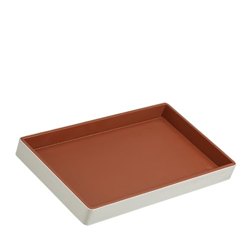 DuDu Ablagetablett aus Holz mit Echtlederbezug, Dekoratives Tablett für den Wohnbereich, 27 x 15 cm, Wohndesign-Accessoire Mehrfarbig3 von DuDu