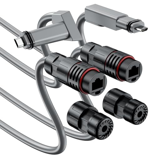 DuHeSin Starlink Ethernet-Adapter V2 (2er-Pack), wasserdichtes Star-Link-Kabel, SPX auf RJ45-Adapter, Buchsenstecker für Starlink betätigte Gen 2 Dishy und Router-Reparaturset, Zubehör von DuHeSin