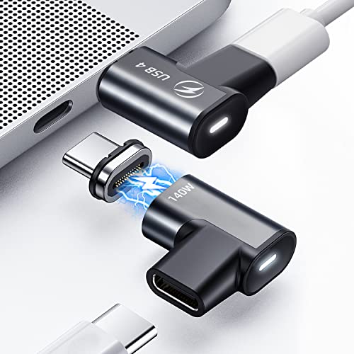 DuHeSin Magnetischer USB C Adapter (2 Stück) 24 Pin Mit PD 140W Ladung, 4 20Gbps 8K 60Hz für MacBook Pro/Air, Steam Deck, Quest 2 und Weitere Typ-C-Geräte von DuHeSin