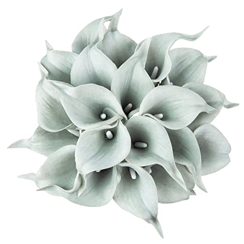 DuHouse 20 Stück Calla-Lilie künstliche Blumen künstliche graue Blume echte Berührung Latex Blumen für DIY Hochzeit Blumenstrauß Party Heimdekoration (grau) von DuHouse