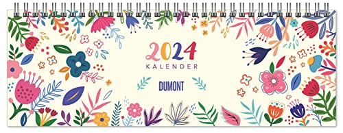 Tischquerkalender Blumenwiese 2024 – hübsches Blumendesign – 29,7 x 10,5 cm – Spiralbindung – mit viel Platz für Einträge von Dumont Kalenderverlag