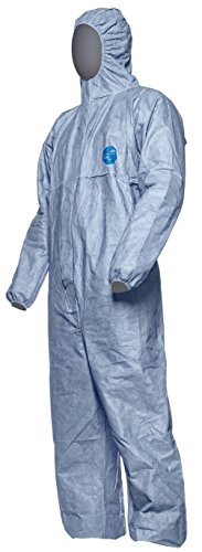 100 Stk. DuPont Tyvek 500 Xpert Chemikalienschutzkleidung mit Kapuze, KategorieII, Typ 5-B und 6-B Robust und Leicht Blau Größe L von DuPont