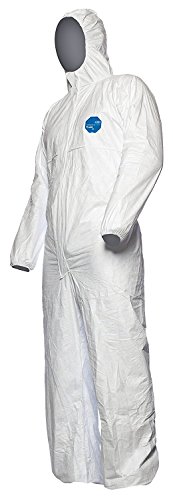 25 Stk. DuPont Tyvek 500 Xpert Chemikalienschutzkleidung mit Kapuze, KategorieII, Typ 5-B und 6-B Robust und Leicht Weiß Größe XXXL von DuPont