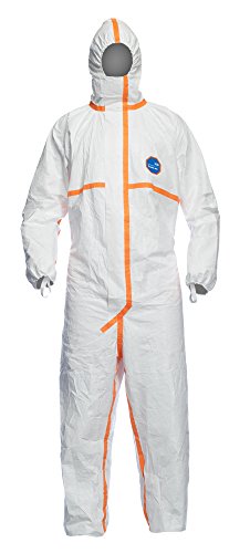 DuPont TYVEK-800J_XL| Chemikalienschutzkleidung mit Kapuze, Kategorie III, Typ 3-B, 4-B, 5-B und 6-B | Weiß | Robust und Leicht |Größe XL von DuPont