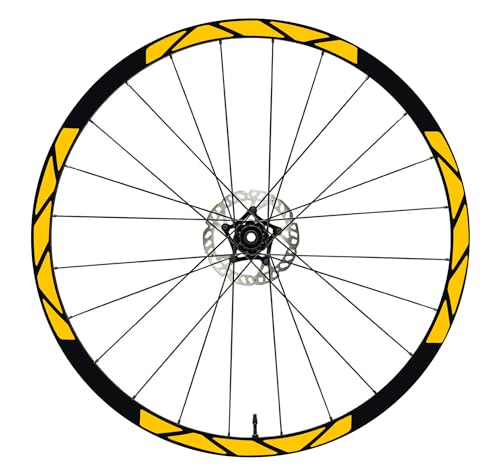 DualColorStampe Aufkleber Felgen MTB 26" - 27,5" - 28-29" Zoll Rad Fahrrad MTB Bike Sticker Felgen COD. B0012 (27,5 Zoll, Gelb) von DualColorStampe
