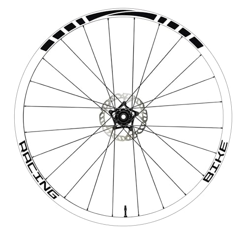 Aufkleber Felgen MTB 26" - 27,5" - 28-29" Zoll Rad Bike Sticker Racing COD. B0141 (28-29 Zoll, Matt Schwarz) von DualColorStampe