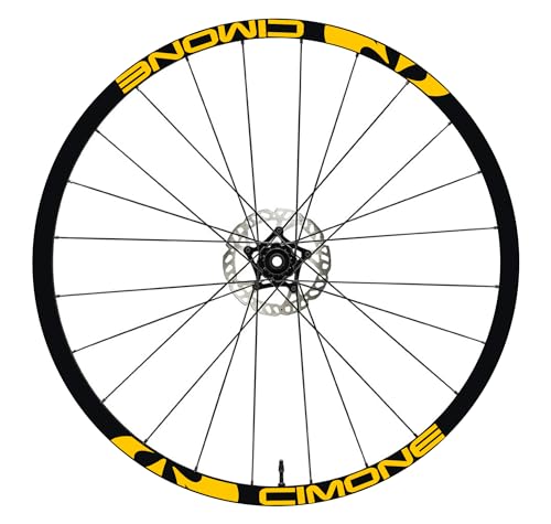 DualColorStampe Aufkleber Felgen 26" - 27,5" - 28-29" Zoll Fahrrad MTB Bike Sticker Felgen MTB CIMONE B0152 (27,5 Zoll, Gelb 21) von DualColorStampe