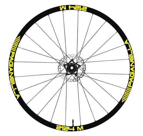 DualColorStampe Aufkleber Felgen 26" - 27,5" - 28-29" Zoll Fahrrad MTB Bike Sticker Felgen MTB Paganella Code B0154 (27,5 Zoll, Gelb fluoreszierend) von DualColorStampe