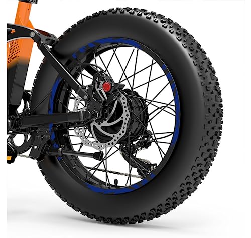 DualColorStampe Aufkleber Felgen FAT Bike 20 Zoll Rad Fahrrad Zubehör Fat Bike MTB Aufkleber Felgen Geschnitten - B0090 (Blau 49) von DualColorStampe