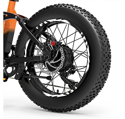 DualColorStampe Aufkleber Felgen FAT Bike 20 Zoll Rad Fahrrad Zubehör Fat Bike MTB Aufkleber Felgen Geschnitten - B0090 (Weiß Matt) von DualColorStampe