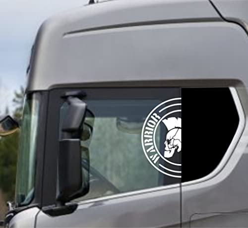 DualColorStampe Aufkleber Kompatibel Mit Scania Daf Iveco Man LKW Zubehör Fenster WARRIOR COD.0302 (Weiß 10) von DualColorStampe