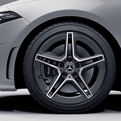 DualColorStampe Aufkleber Streifen Kompatibel mit Mercedes-Benz AMG Alufelgen 18 Zoll Rad Felgen Streifen Aufkleber Auto Sport Code 0338 (mattschwarz) von DualColorStampe