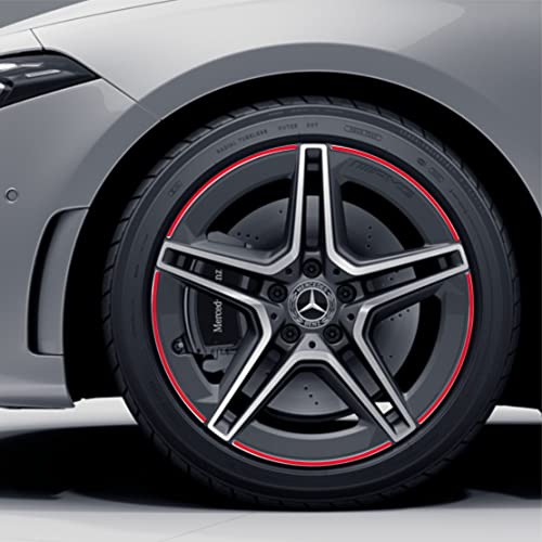 DualColorStampe Aufkleber Streifen kompatibel mit Mercedes-Benz AMG Alufelgen 18 Zoll Rad Felgen Streifen Aufkleber Auto Sport Code 0338 (Fluoreszierendes Rot) von DualColorStampe