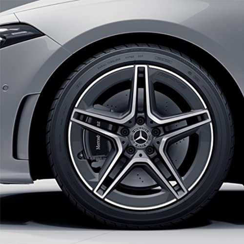 DualColorStampe Aufkleber Streifen kompatibel mit Mercedes-Benz AMG Alufelgen 18 Zoll Rad Felgen Streifen Aufkleber Auto Sport Code 0338 (Weiß matt) von DualColorStampe