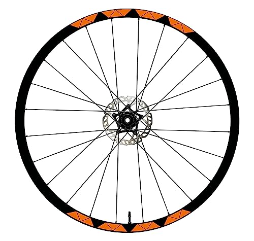 DualColorStampe Aufkleber für Fahrradfelgen 26" - 27,5" - 28-29" Fahrrad Rad MTB Bike Sticker Felgen MTB Triangle B0072 (28-29" Orange 35) von DualColorStampe