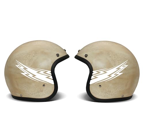 DualColorStampe Aufkleber für Helm Motorrad Moped Helmet Universal Stripes Streifen Design Sport Sticker Custom Farbe wählbar C0075 (Weiß glänzend) von DualColorStampe
