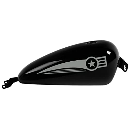DualColorStampe Aufkleber kompatibel mit Harley-Davidson Stern Tank DX-SX Zubehör Aufkleber Motorrad Motorbike COD.M0141 (Grau) von DualColorStampe