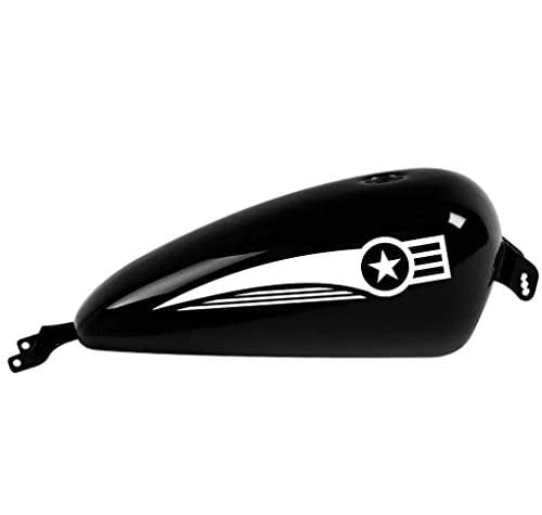 DualColorStampe Aufkleber kompatibel mit Harley-Davidson Stern Tank DX-SX Zubehör Aufkleber Motorrad Motorbike COD.M0141 (mattweiß) von DualColorStampe