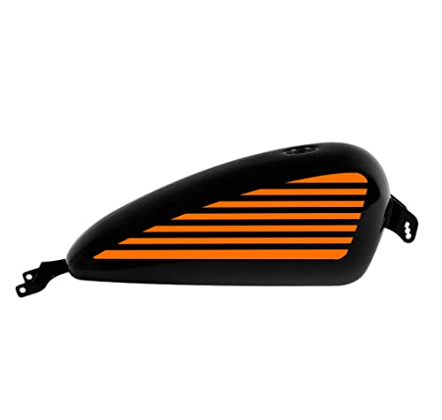 DualColorStampe Aufkleber kompatibel mit Harley-Davidson Tankstreifen DX-SX Zubehör Aufkleber Motorrad Motorbike COD.M0142 (Orange) von DualColorStampe