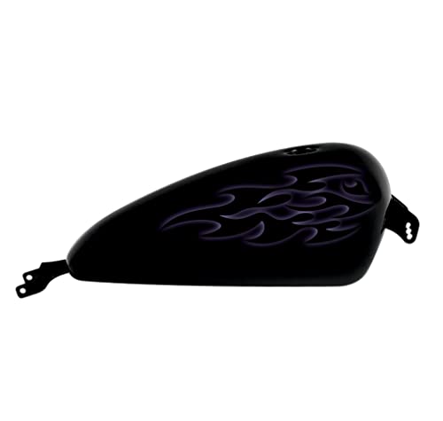 DualColorStampe Motorradaufkleber Tribal Flamme Tank DX-SX Sticker Moto Motorbike COD.M0228 (Schwarz, Rot und Lila, Vinyl, 1 Stück, Groß, Aggressiv) von DualColorStampe