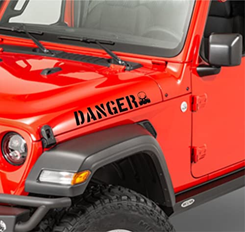 DualColorStampe Aufkleber kompatibel mit Jeep Suzuki Renegade Offroad Danger Trekko, Geländewagen, 4 x 4 Fiancate Sticker, Art.0251 (Schwarz) von DualColorStampe