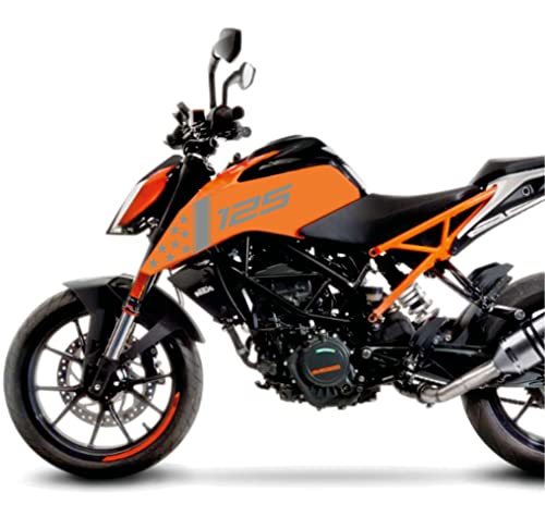 DualColorStampe Aufkleber kompatibel mit KTM DUKE 125 (2017-2020) DX-SX Zubehör Sticker Motorrad COD.M0173 (Grau) von DualColorStampe