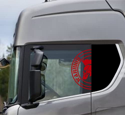 DualColorStampe Aufkleber kompatibel mit Scania Daf Iveco Man LKW Zubehör LKW Aufkleber LKW Fenster Warrior Artikelnummer: 0302 (Rot 31) von DualColorStampe