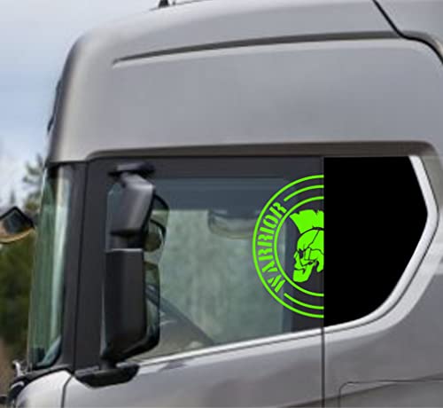 DualColorStampe Aufkleber kompatibel mit Scania Daf Iveco Man LKW Zubehör LKW-Aufkleber LKW-Fenster Warrior Cod.0302 (Fluoreszierend) von DualColorStampe