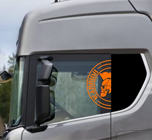 DualColorStampe Aufkleber kompatibel mit Scania Daf Iveco Man LKW Zubehör LKW-Aufkleber LKW-Fensteraufkleber WARRIOR COD.0302 (Orange 35) von DualColorStampe