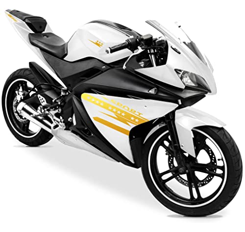 DualColorStampe Aufkleber kompatibel mit Yamaha YZF-R125 R125 (DX-SX) Verkleidung Motorrad Decal Sticker Design Sport Star Sterne M0128(Gold) von DualColorStampe
