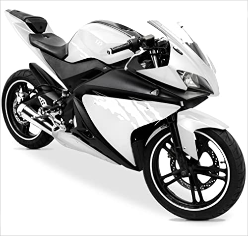 DualColorStampe Aufkleber kompatibel mit Yamaha YZF-R125 R125 (DX-SX) Verkleidung Motorrad Decal Sticker Kratzfestes Design M0127 (Weiß) von DualColorStampe
