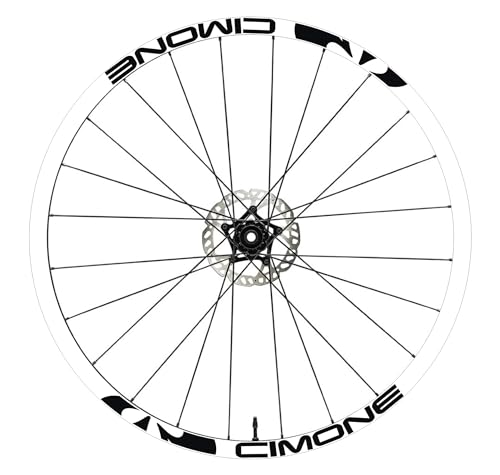 DualColorStampe CIMONE Fahrradfelgen Aufkleber 26 Zoll - 27,5 Zoll - 28 - 29 Zoll Fahrrad Rad MTB Bike Aufkleber für MTB Felgen (26 Zoll, Schwarz glänzend), B0152 von DualColorStampe