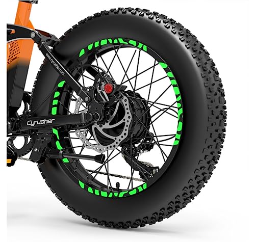 DualColorStampe Fat Bike Fahrrad Aufkleber 20" Zoll Rad Fett Bike MTB Sticker Felgen Gefleckte Felgen - B0074 (Fluoreszierend) von DualColorStampe