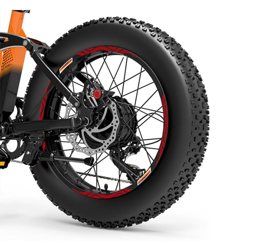 DualColorStampe Felgenaufkleber FAT BIKE 20 Zoll Rad Fahrrad Zubehör Fat Bike MTB Sticker Felgen Flagge Deutsch Deutschland - B0131 (Rot 31) von DualColorStampe