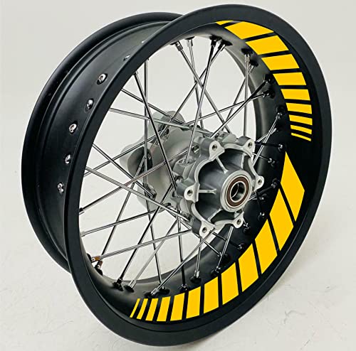 DualColorStampe Innen-Aufkleber für Motorrad, 17 Zoll, Decal-Aufkleber für Felgen, Reifen, Motorrad, Cod.D0068 (Gelb) von DualColorStampe