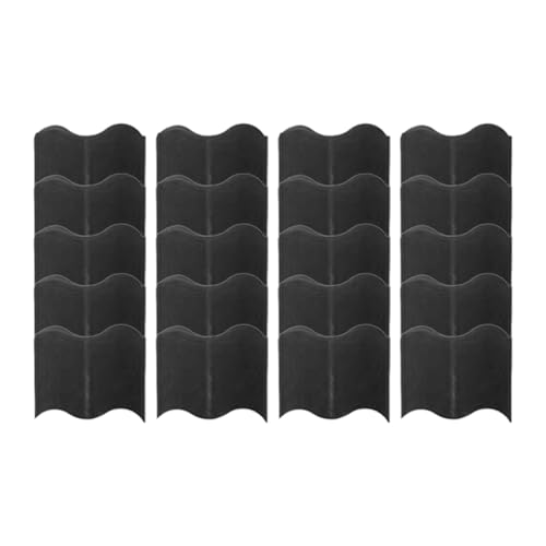 Dualoai 20 Stück Garten Grenze DIY Landschaftsbau Ineinander Greifen Outdoor Bett Grenze Panels, Schwarz von Dualoai