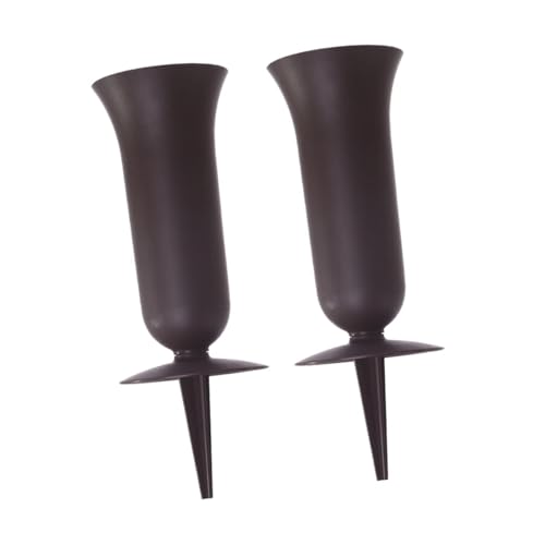 Dualoai 2Pcs Friedhof Grab Blume Vase Einfache Installation Dekoration Hof mit Stake von Dualoai